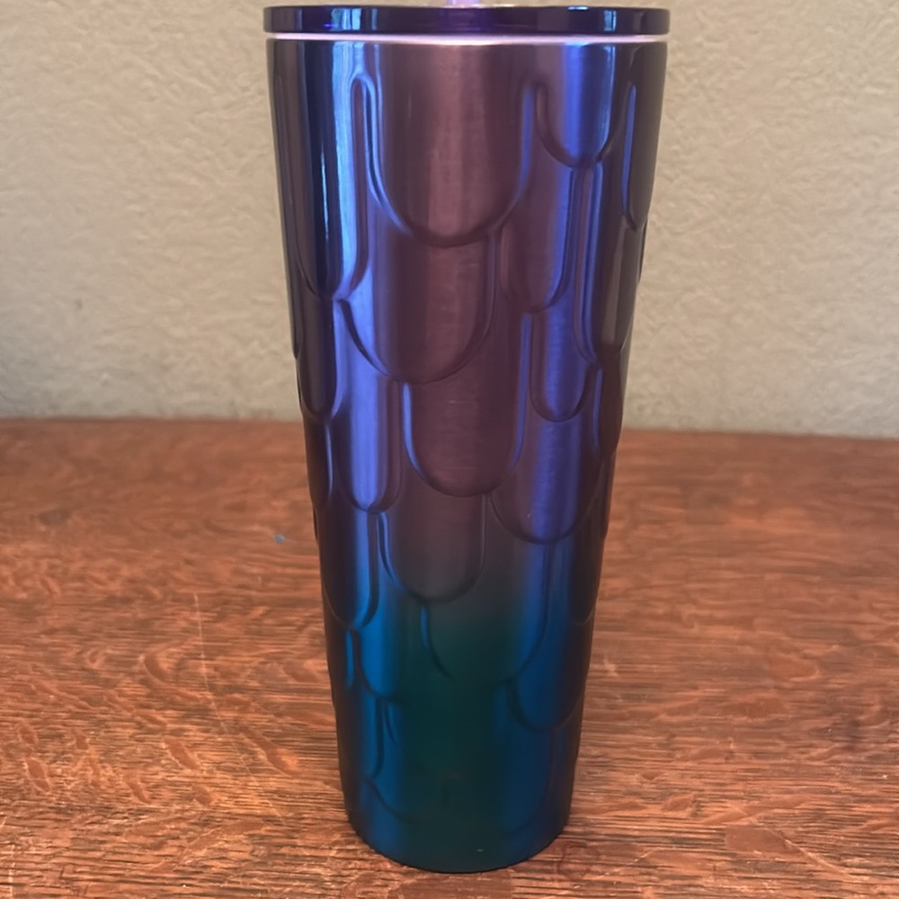 Starbucks 2022 Stainless Steel Twilight Ombré Mermaid Scale Tumbler - Picture 2 of 5